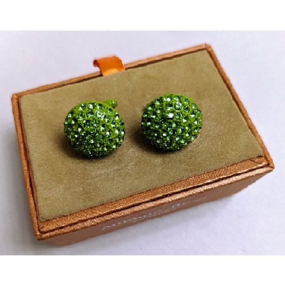 🆕 LIME GREEN STUDDED CUFF LINKS - MEN - Picture 2 of 2